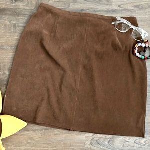 Upcycled Vintage Suede Mini Skirt | Size 12 |